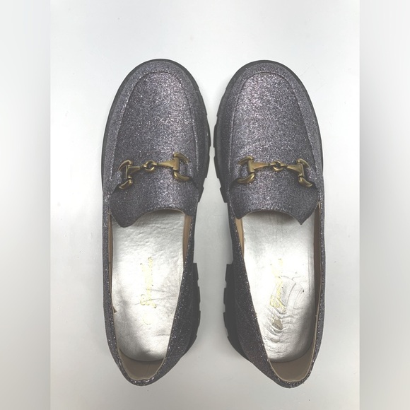 Women’s Chunky Platform Loafers, Size 10, Pinkish-Silver Glitter, Slip Ons, NWOT - Picture 4 of 9